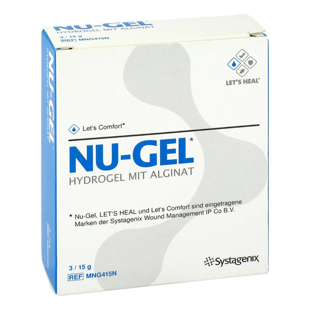 Das Produktfoto zeigt Nu-Gel Hydrogel Mng415 (3X15 g) PZN 11229266