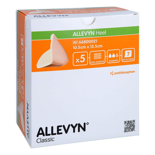 Das Produktfoto zeigt Allevyn Heel Schaumstoff Fersenverb.10,5x13,5 Cm (5 stk) PZN 11229823