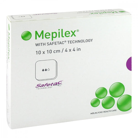 Das Produktfoto zeigt Mepilex 10x10 Cm Schaumverband (5 stk) PZN 11230312