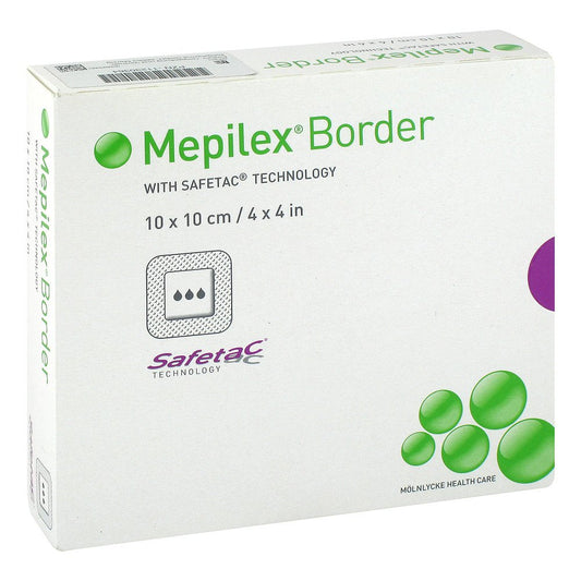 Das Produktfoto zeigt Mepilex Border Schaumverband 10x10 Cm (10 stk) PZN 11230364