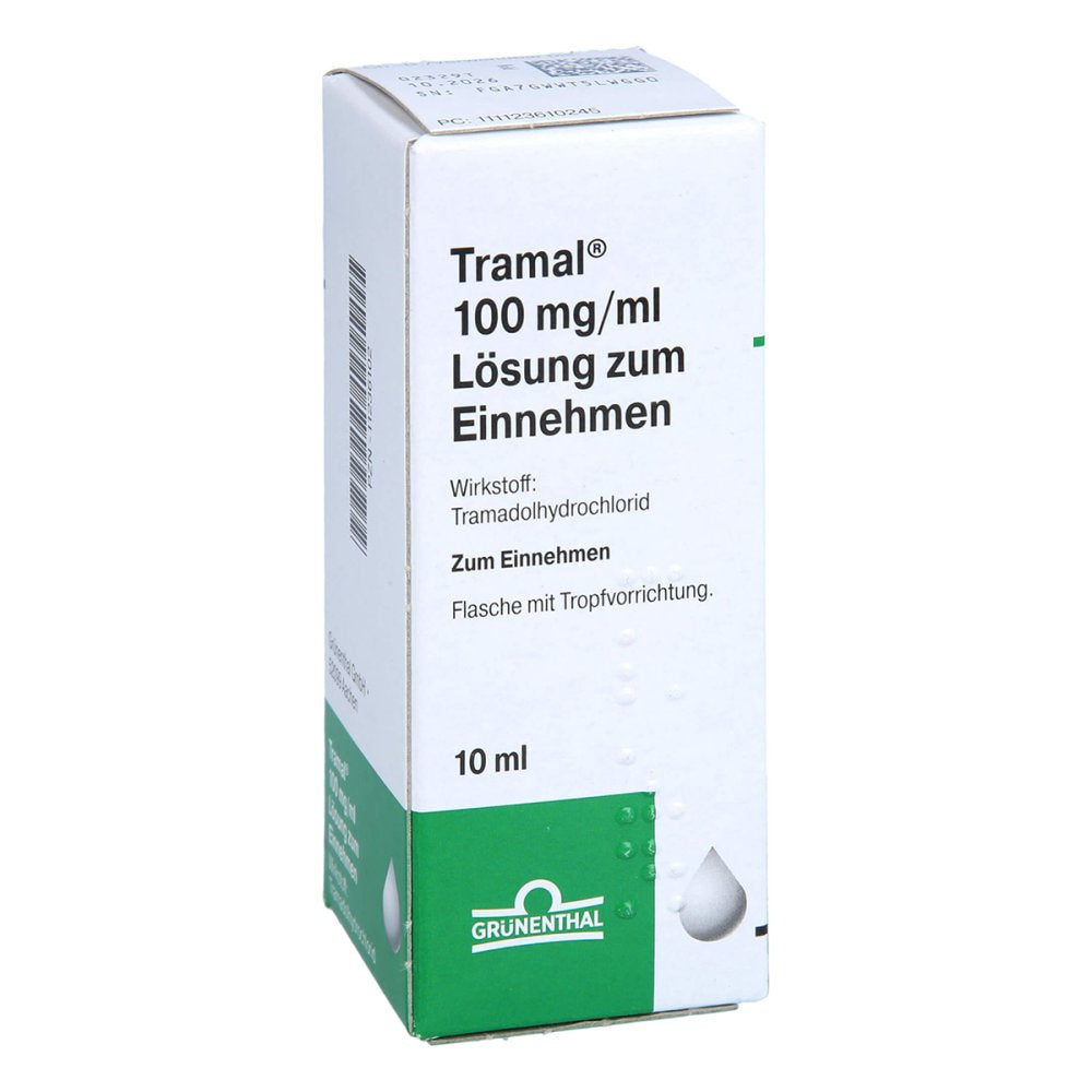Das Produktfoto zeigt Tramal 100 Mg/Ml Lsg.Z.Einnehmen M.Tropfer (10 ml) PZN 11236102