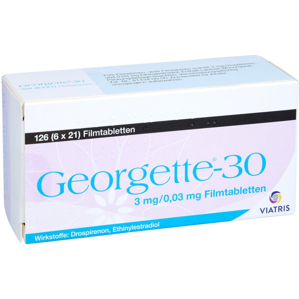 Das Produktfoto zeigt Georgette-30 3 Mg/0,03 Mg Filmtabletten (126 stk) PZN 11236409