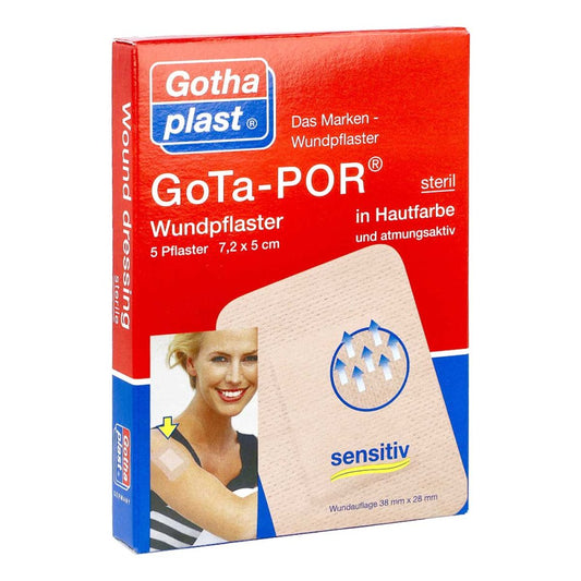 Gota-Por Wundpflaster 5x7,2 Cm Steril Hautfarben (5 stk)