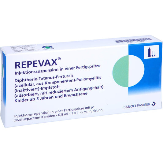 Das Produktfoto zeigt Repevax Injekt.-Susp.I.E.Fertigspritze Mit Kanüle (1 stk) PZN 11241161