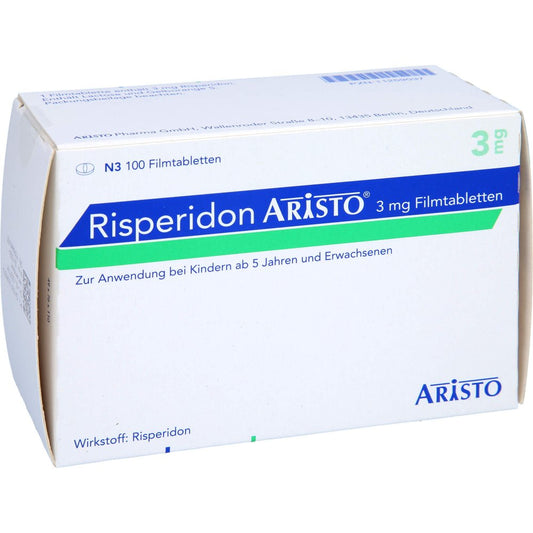 Das Produktfoto zeigt Risperidon Aristo 3 Mg Filmtabletten (100 stk) PZN 11259037