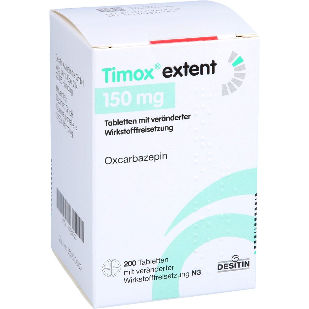Das Produktfoto zeigt Timox Extent 150 Mg Tab.M.Veränd.Wirkst.-Frs. (200 stk) PZN 11267723