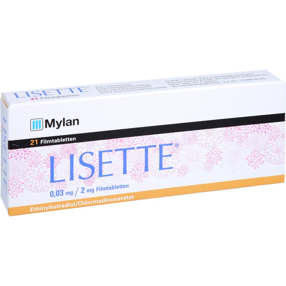 Das Produktfoto zeigt Lisette 0,03 Mg/2 Mg Filmtabletten (21 stk) PZN 11268214