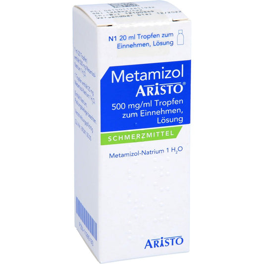 Das Produktfoto zeigt Metamizol Aristo 500 Mg/Ml Tropfen Z.Einn.Lösung (20 ml) PZN 11285193