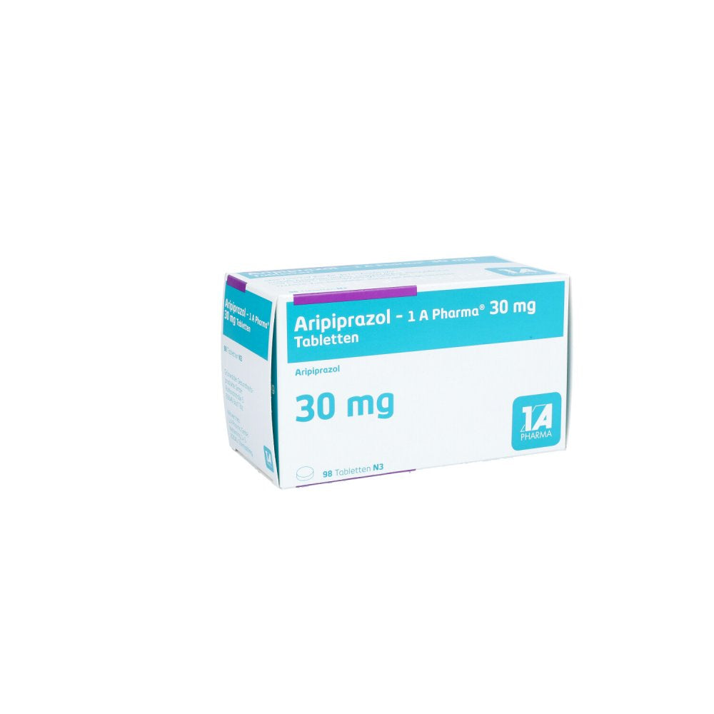 Das Produktfoto zeigt Aripiprazol-1a Pharma 30 Mg Tabletten (98 stk) PZN 11286347
