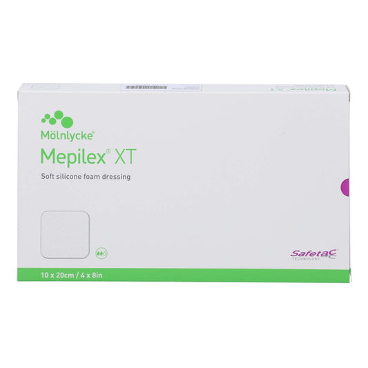 Das Produktfoto zeigt Mepilex Xt 10x20 Cm Schaumverband (5 stk) PZN 11293465