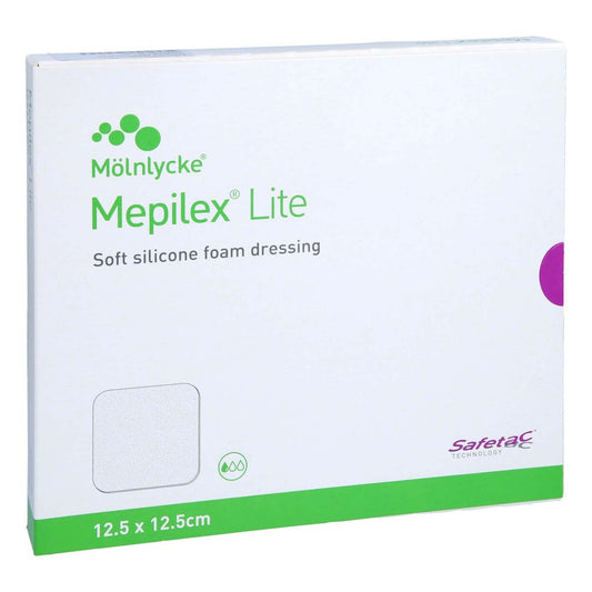 Das Produktfoto zeigt Mepilex Lite Schaumverband 12,5x12,5 Cm Steril (5 stk) PZN 11293519