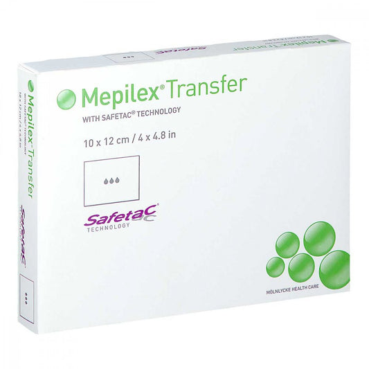 Das Produktfoto zeigt Mepilex Transfer Schaumverband 10x12 Cm Steril (5 stk) PZN 11293525