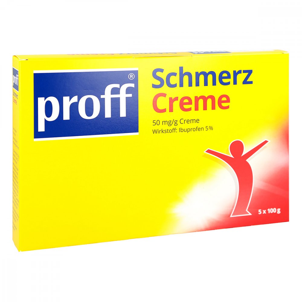 Das Produktfoto zeigt Proff Schmerzcreme 50 Mg/G Spb (5X100 g) PZN 11295323