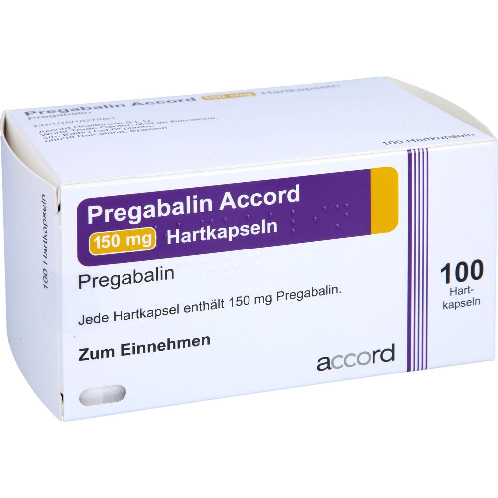 Das Produktfoto zeigt Pregabalin Accord 150 Mg Hartkapseln (100 stk) PZN 11305122