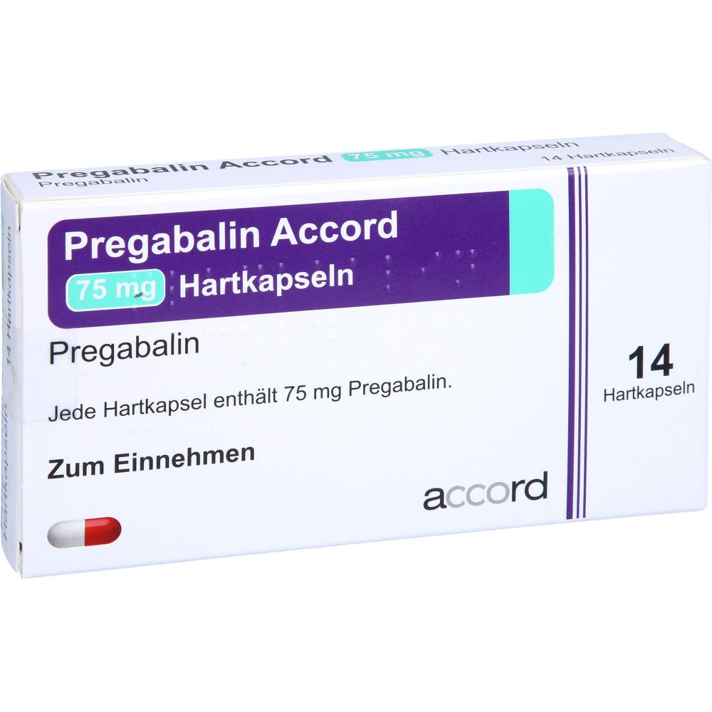 Das Produktfoto zeigt Pregabalin Accord 75 Mg Hartkapseln (14 stk) PZN 11305412