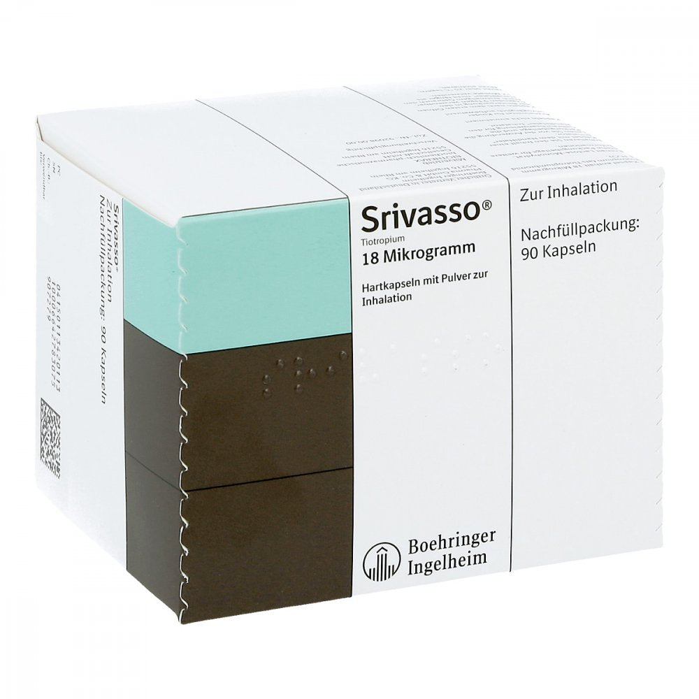 Das Produktfoto zeigt Srivasso 18 Μg Kapseln F.Handihaler Nachfüll (90 stk) PZN 11342011