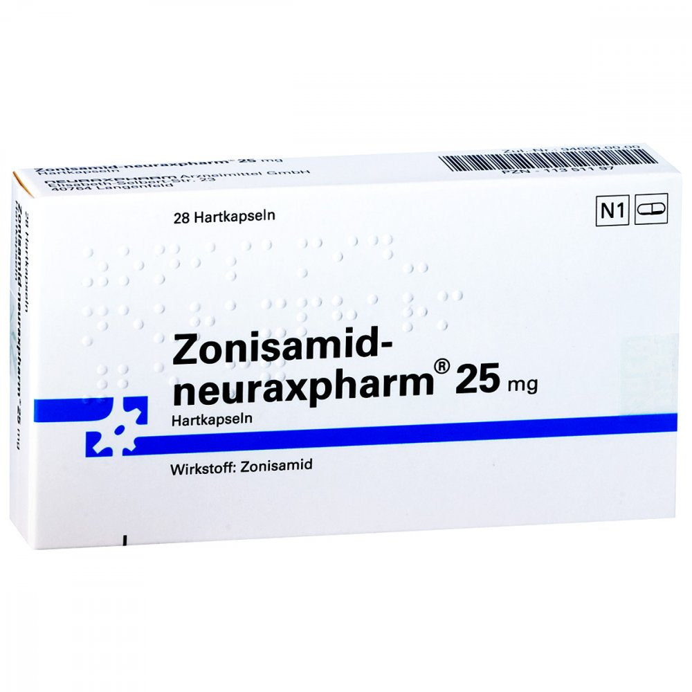 Das Produktfoto zeigt Zonisamid-Neuraxpharm 25 Mg Hartkapseln (28 stk) PZN 11351197
