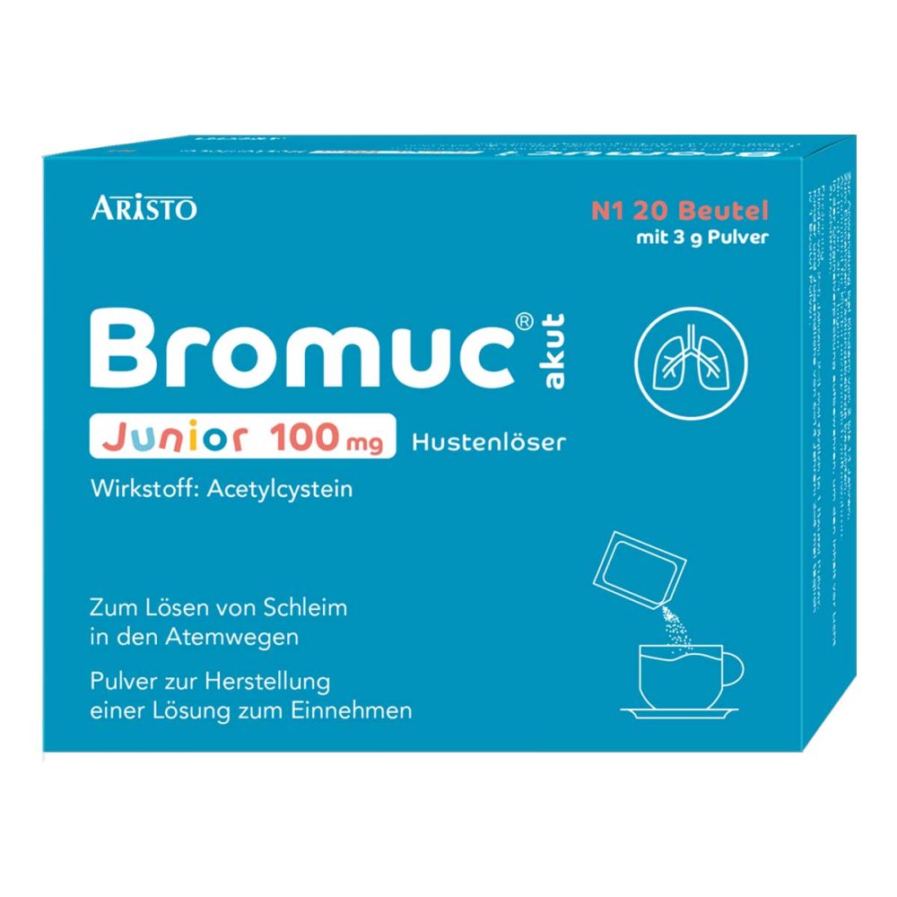 Bromuc Akut Junior 100 Mg Hustenlöser P.H.E.L.Z.E. (20 stk)