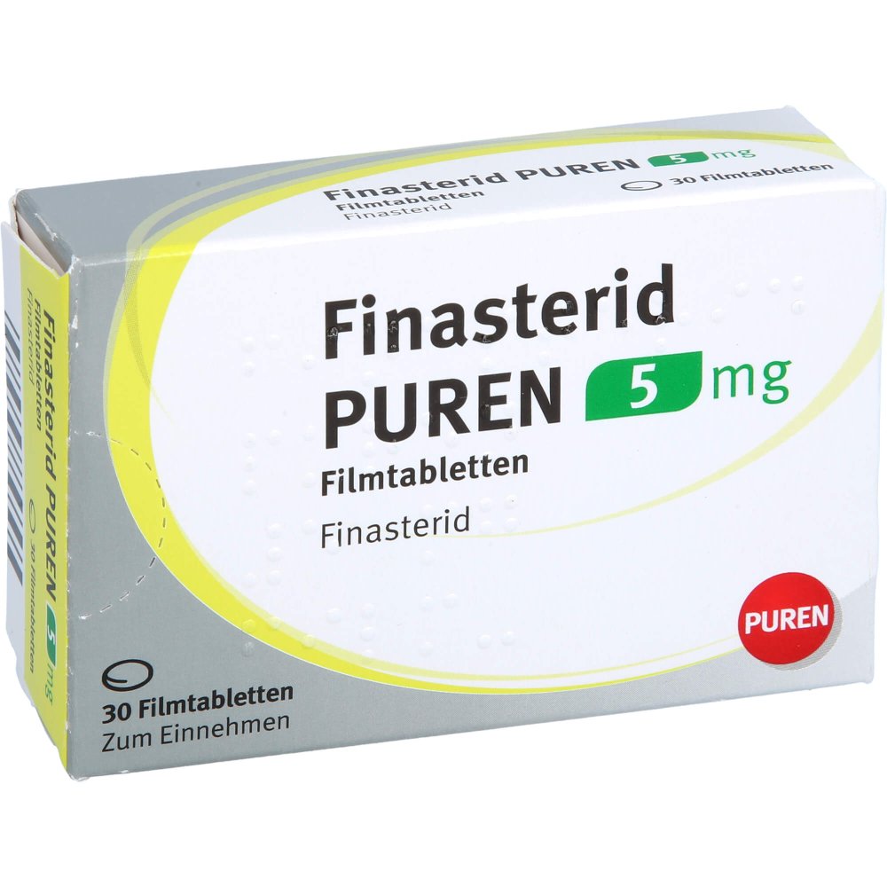 Das Produktfoto zeigt Finasterid Puren 5 Mg Filmtabletten (30 stk) PZN 11354563