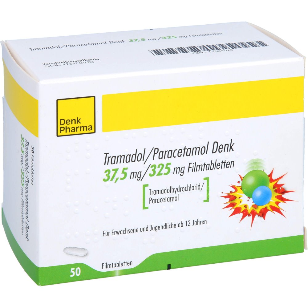 Tramadol/Paracetamol Denk 37,5 Mg/325 Mg Filmtabl. (50 stk)