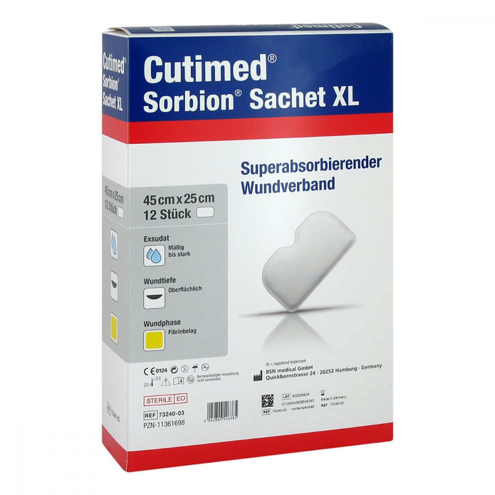 Cutimed Sorbion Sachet Xl Wundauflage 25x45 Cm (12 stk)