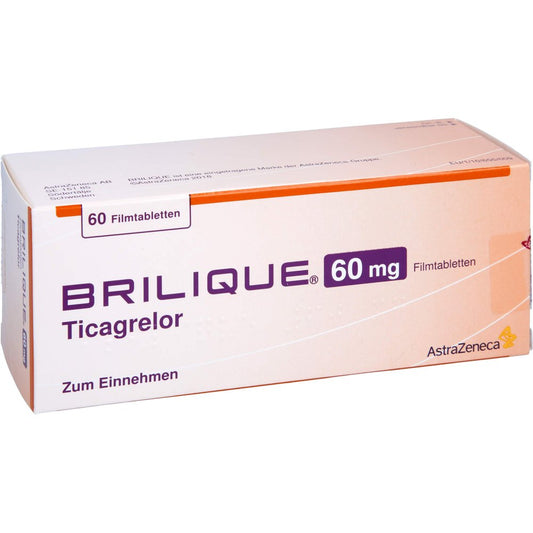 Das Produktfoto zeigt Brilique 60 Mg Filmtabletten (60 stk) PZN 11366951