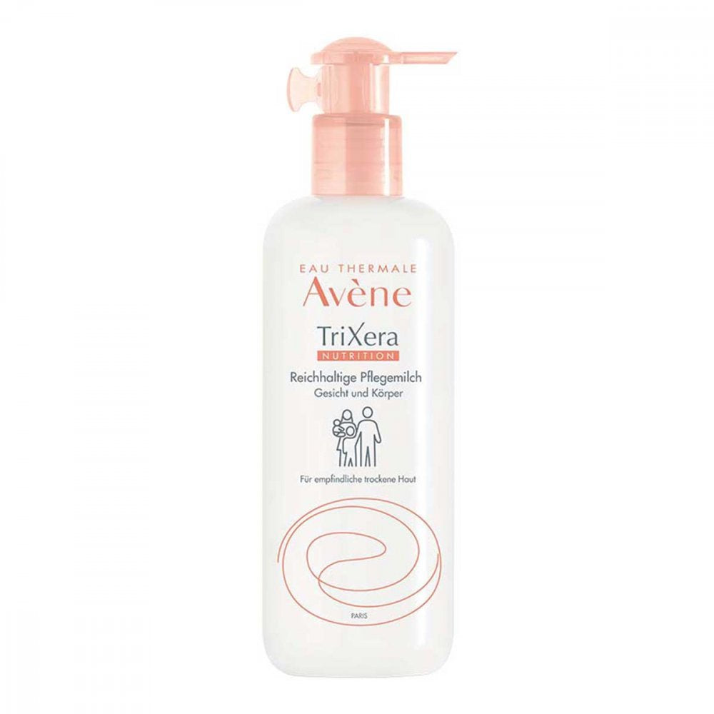 Das Produktfoto zeigt Avene Trixera Nutrition Reichhaltige Pflegemilch (400 ml) PZN 11370148