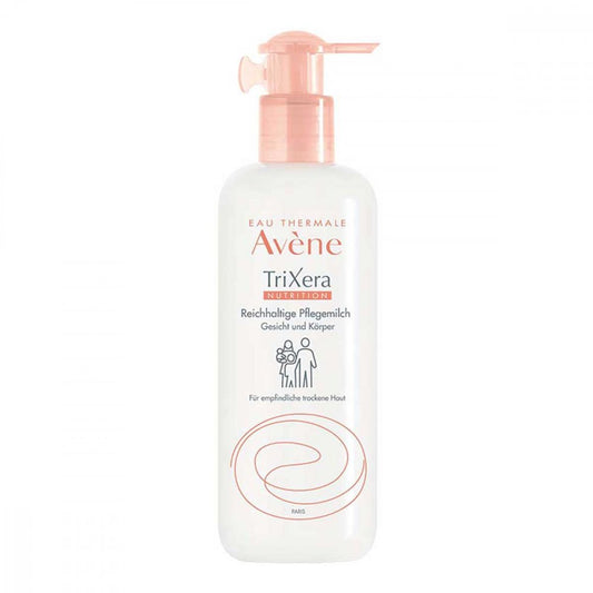 Das Produktfoto zeigt Avene Trixera Nutrition Reichhaltige Pflegemilch (400 ml) PZN 11370148