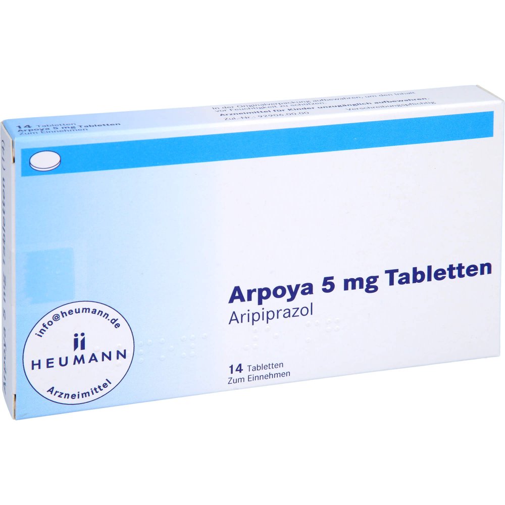 Das Produktfoto zeigt Arpoya 5 Mg Tabletten (14 stk) PZN 11374809