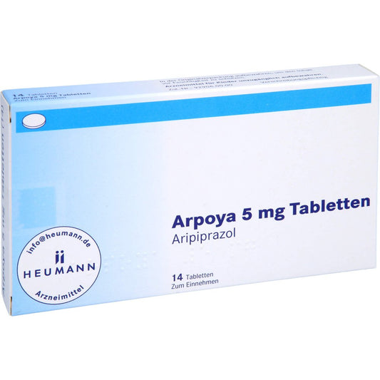 Das Produktfoto zeigt Arpoya 5 Mg Tabletten (14 stk) PZN 11374809