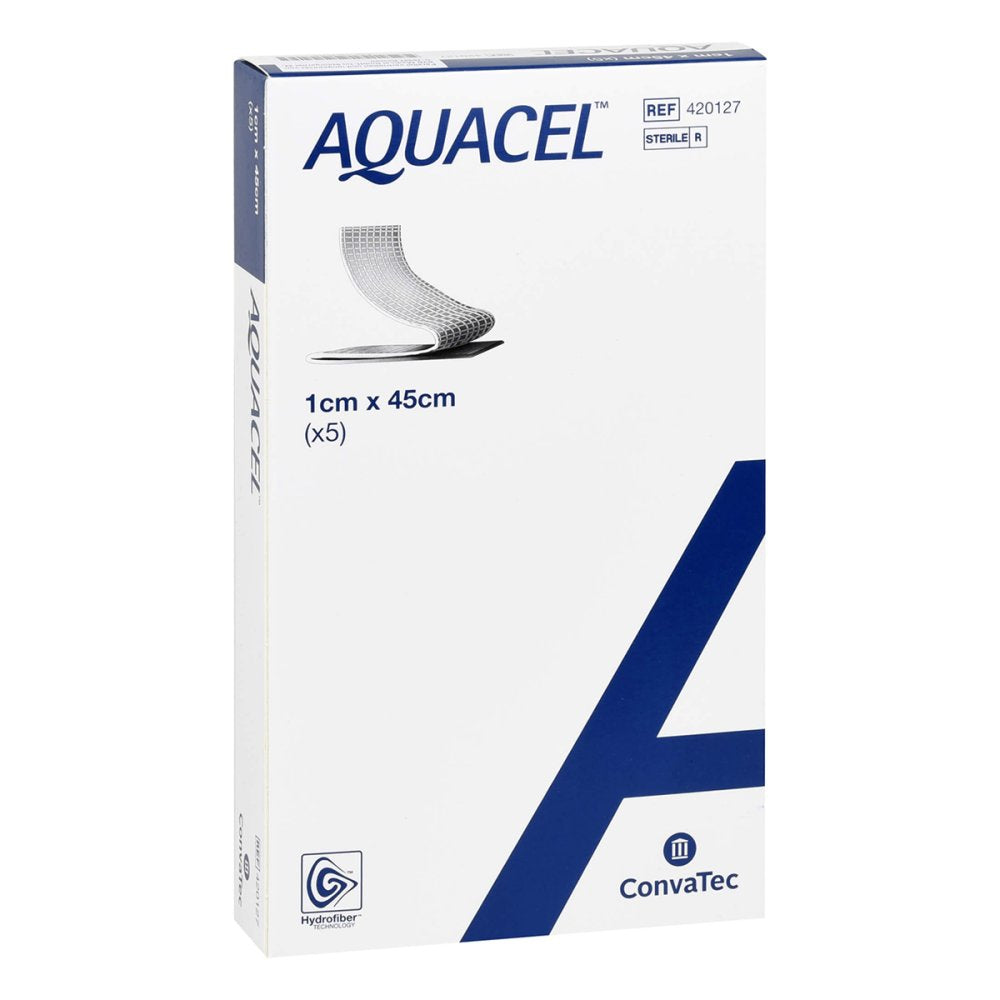 Das Produktfoto zeigt Aquacel 1x45 Cm Tamponaden M.Verstärkungsfasern (5 stk) PZN 11381169