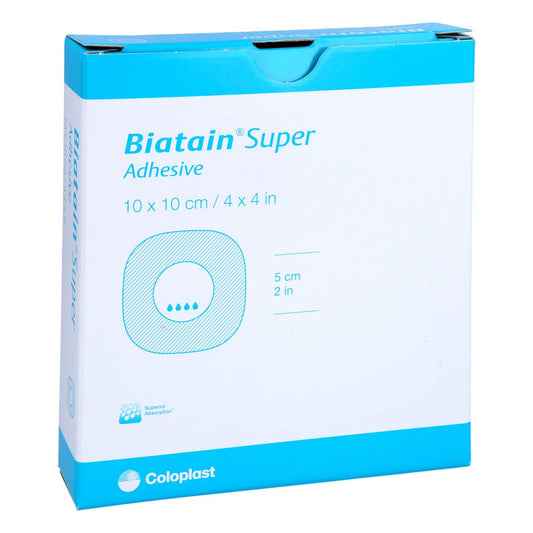 Das Produktfoto zeigt Biatain Super Selbst-Haftend Superabs.10x10 Cm (10 stk) PZN 11381614