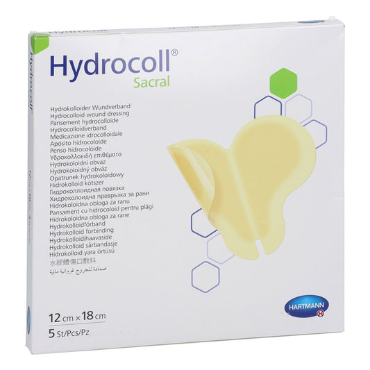 Das Produktfoto zeigt Hydrocoll Sacral Wundverband 12x18 Cm (5 stk) PZN 11382571