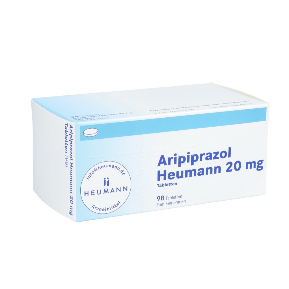 Das Produktfoto zeigt Aripiprazol Heumann 20 Mg Tabletten (98 stk) PZN 11479810