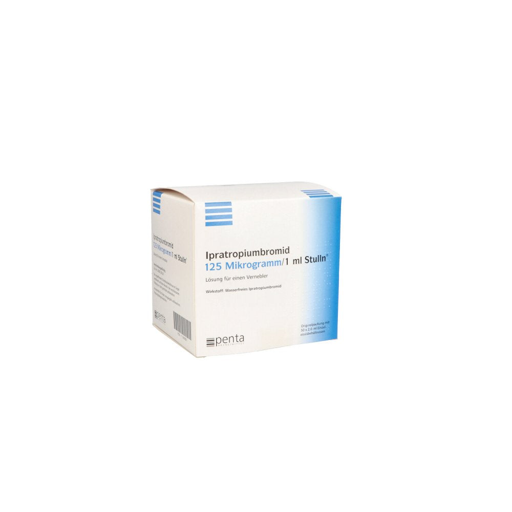 Das Produktfoto zeigt Ipratropiumbromid 125 Μg/1 Ml Stulln Lsg.F.Verneb. (50X2.0 ml) PZN 11509801