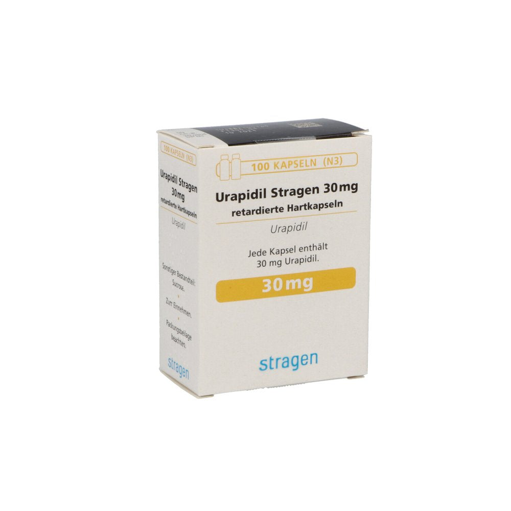 Das Produktfoto zeigt Urapidil Stragen 30 Mg Retardierte Hartkapseln (100 stk) PZN 11510951