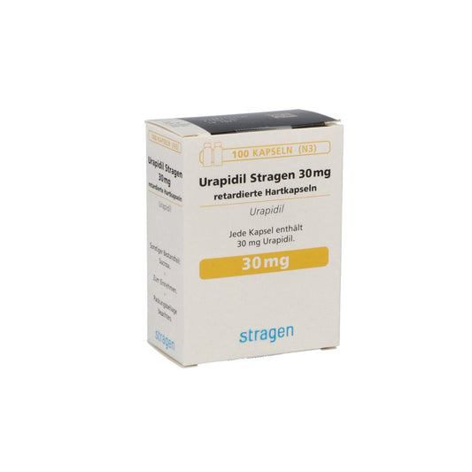 Das Produktfoto zeigt Urapidil Stragen 30 Mg Retardierte Hartkapseln (100 stk) PZN 11510951