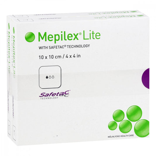 Das Produktfoto zeigt Mepilex Lite Schaumverband 10x10 Cm Steril (10 stk) PZN 11511689