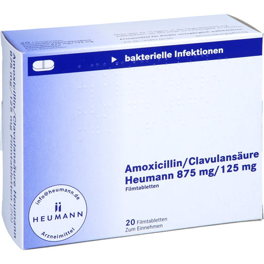 Amoxicillin/Clavulansäure Heumann 875 Mg/125 Mg (20 stk)