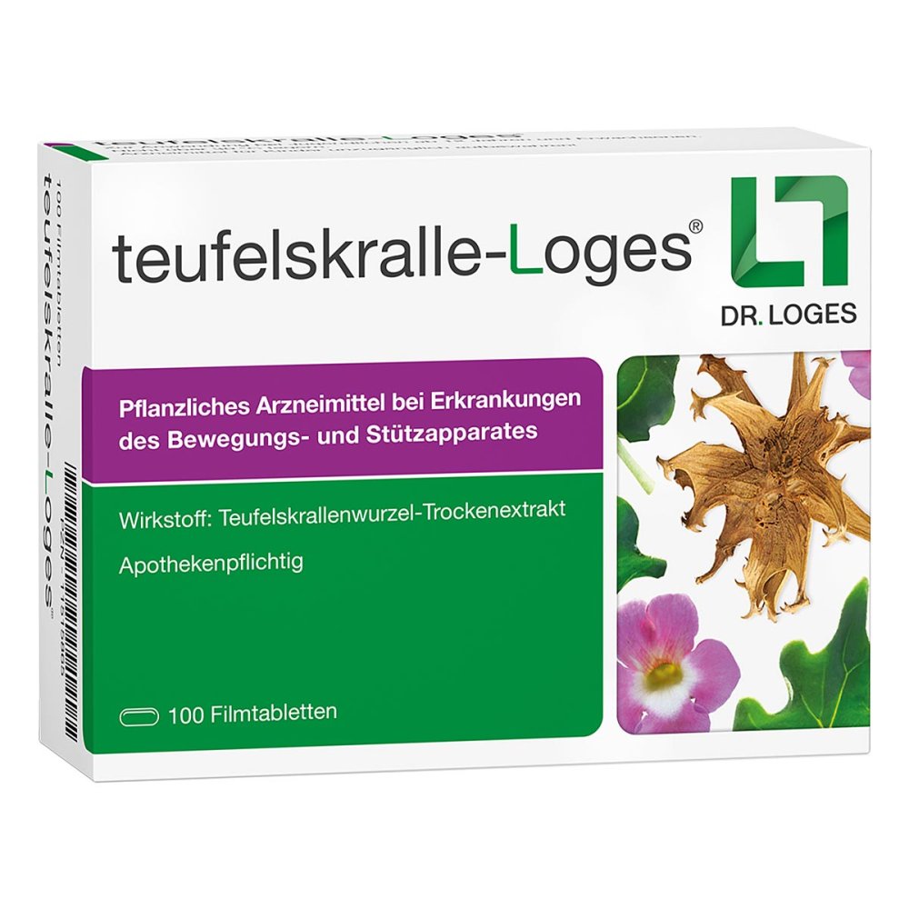 Das Produktfoto zeigt Teufelskralle-Loges Filmtabletten (100 stk) PZN 11515865