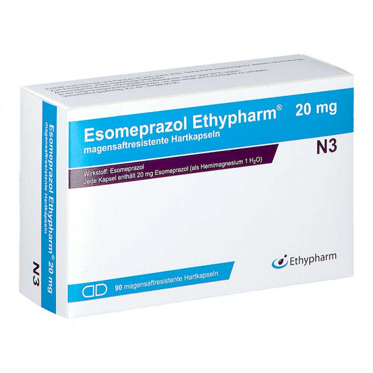 Esomeprazol Ethypharm 20 Mg Magensaftres.Hartkaps. (90 stk)