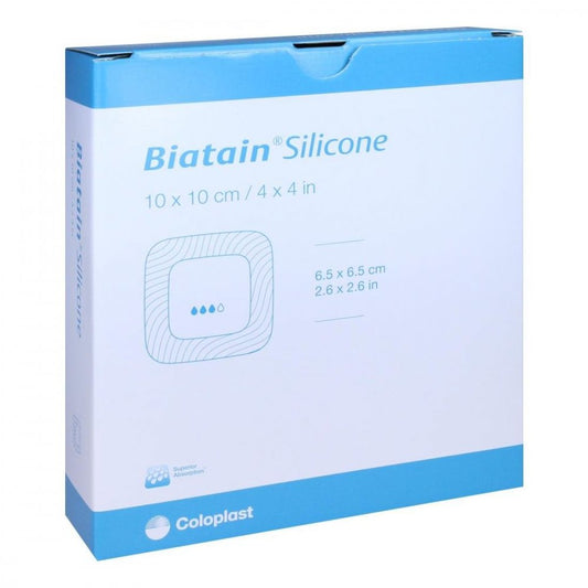 Das Produktfoto zeigt Biatain Silicone Schaumverband 10x10 Cm (10 stk) PZN 11530646