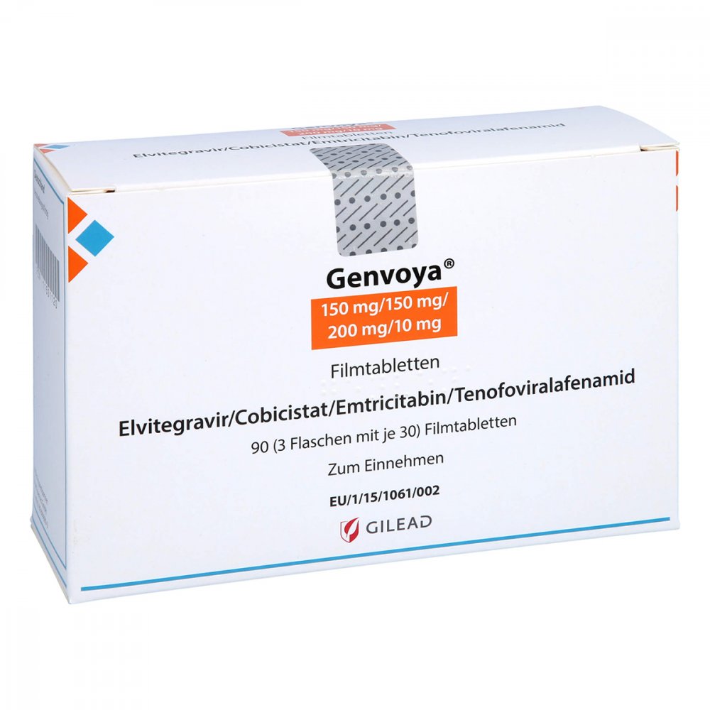 Genvoya 150 Mg/150 Mg/200 Mg/10 Mg Filmtabletten (3X30 stk)