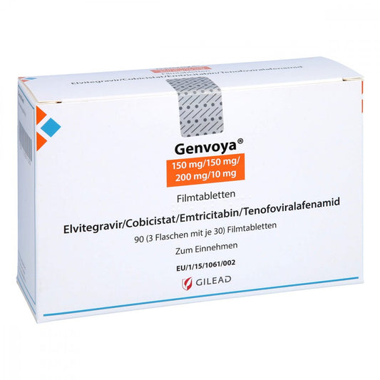 Genvoya 150 Mg/150 Mg/200 Mg/10 Mg Filmtabletten (3X30 stk)