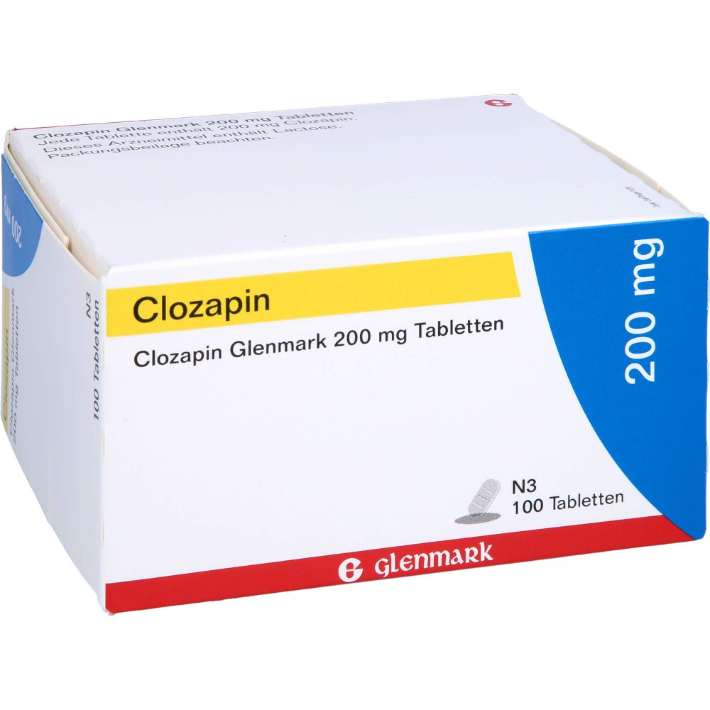 Das Produktfoto zeigt Clozapin Glenmark 200 Mg Tabletten (100 stk) PZN 11532527