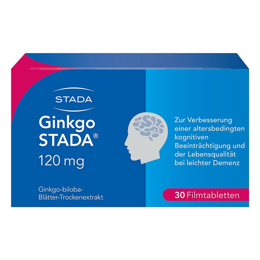 Das Produktfoto zeigt Ginkgo Stada 120 Mg Filmtabletten (30 stk) PZN 11538889