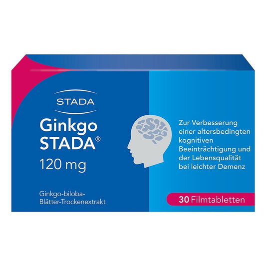 Das Produktfoto zeigt Ginkgo Stada 120 Mg Filmtabletten (30 stk) PZN 11538889