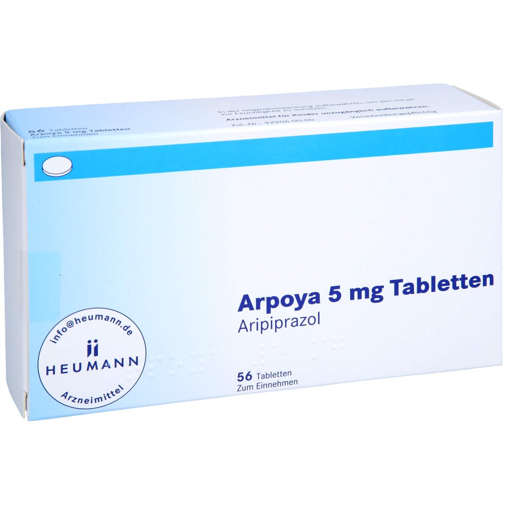 Das Produktfoto zeigt Arpoya 5 Mg Tabletten (56 stk) PZN 11544217