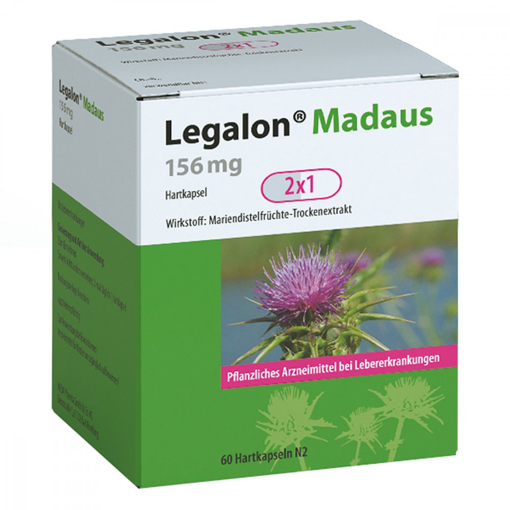 Das Produktfoto zeigt Legalon Madaus 156 Mg Hartkapseln (60 stk) PZN 11548178