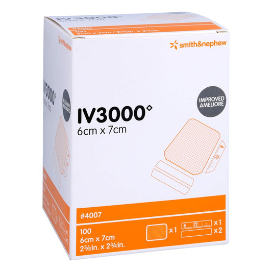 Das Produktfoto zeigt Opsite Iv 3000 6x7 Cm Transp.Kanülenfixier. (100 stk) PZN 11550933